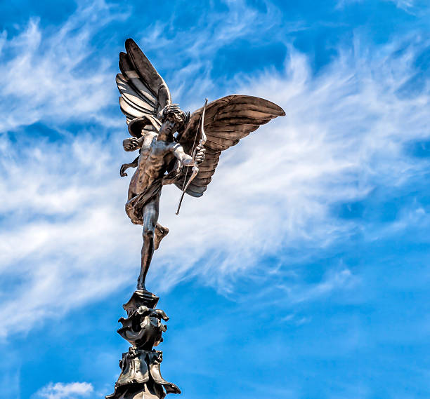 The statue of eros at Picadilly Circus, London England