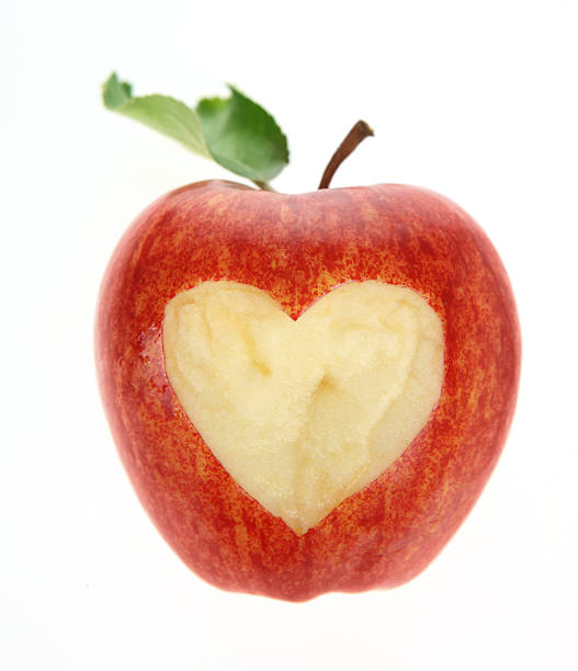 Apple with heart bite