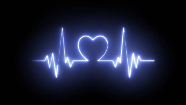 Heartbeat laser neon effect. Healtcare, medical or gym concept