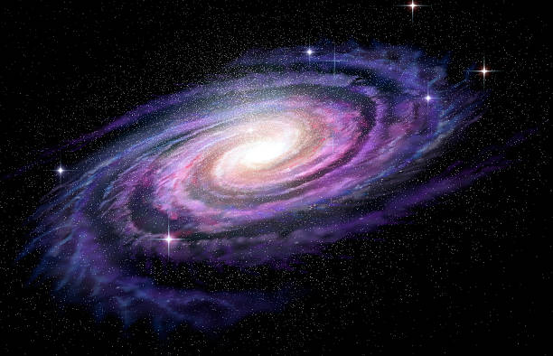 Spiral Galaxy in deep spcae, 3D illustration